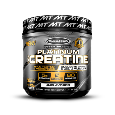 MuscleTech Platinum Creatine 400 g créatine monohydrate pure pour force et performance sportive