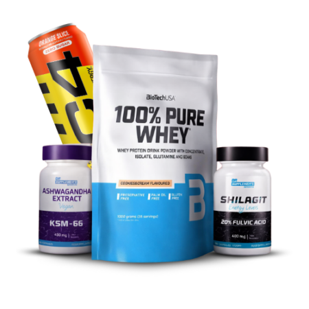 BioTech PURE WHEY & Shilajit + Ashwagandha + C4 Drink