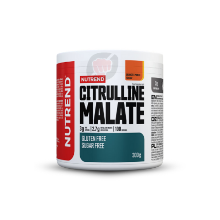 Citrulline Malate 300g de Nutrend pour congestion musculaire, endurance et performance à l’entraînement.