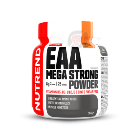 Nutrend EAA Mega Strong Powder 300g acides aminés essentiels pour récupération musculaire.