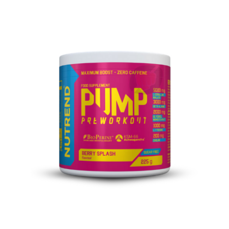 Nutrend PUMP 225g pré-workout pour améliorer la congestion musculaire, le niveau d’énergie et les performances à l’entraînement