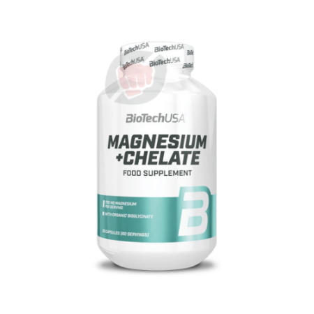 BioTechUSA Magnesium Chelate 60 gélules, complément magnésium chélaté pour soutien musculaire, énergie et récupération