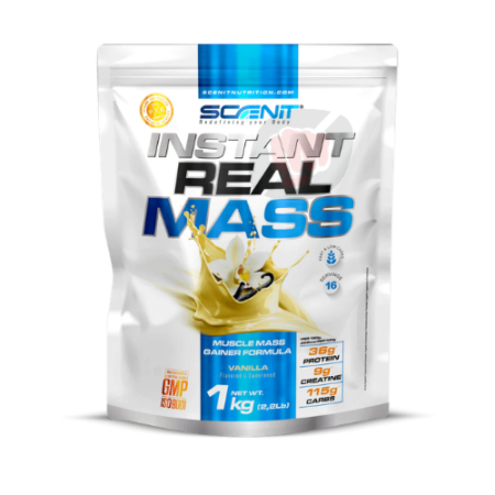 SCENIT Instant Real Mass 1kg gainer riche en calories pour prise de masse musculaire