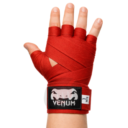 Bandes de boxe Venum rouges 3 mètres pour protection des mains et poignets en entraînement