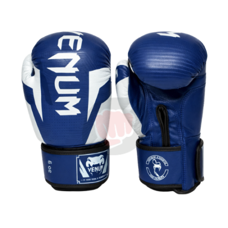 Gants de boxe Venum Elite 2.0 bleu et blanc avec mousse multi densité pour performance et protection
